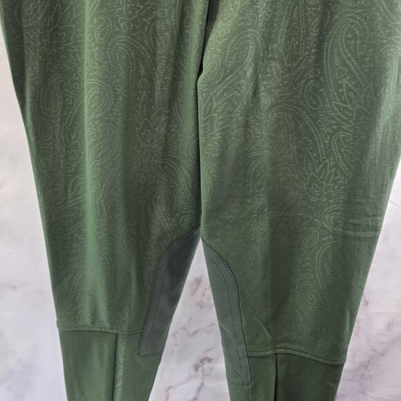 ARIAT Breeches Womens 34 L Green Riding Pant Seat Equestrian Paisley Pro Series - Picture 6 of 11